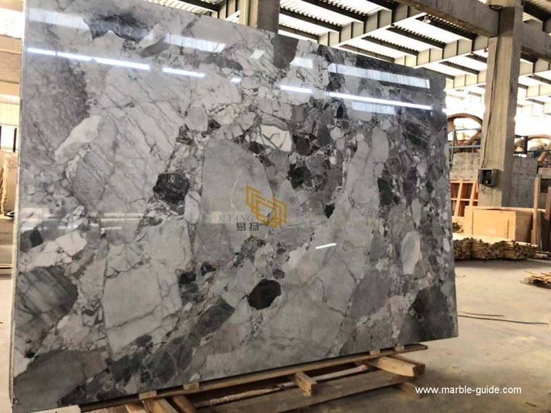 Snow Grey Marble Slab 01