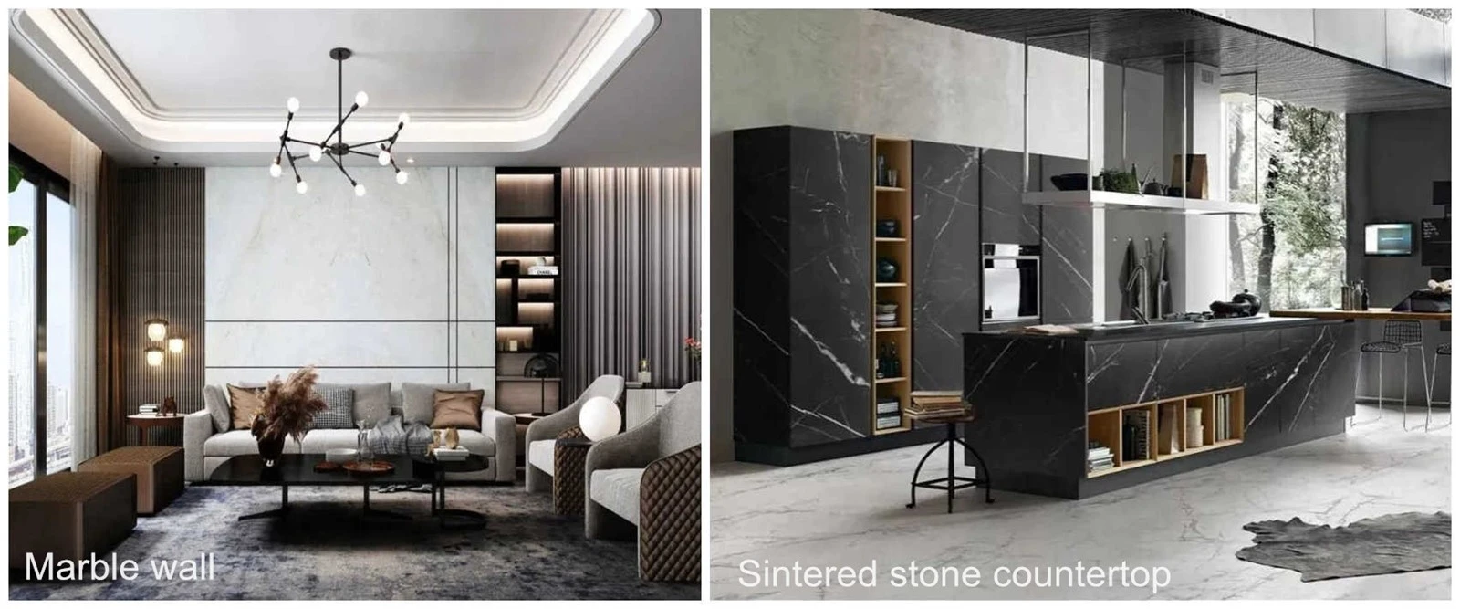 Marble application VS sintered stone application