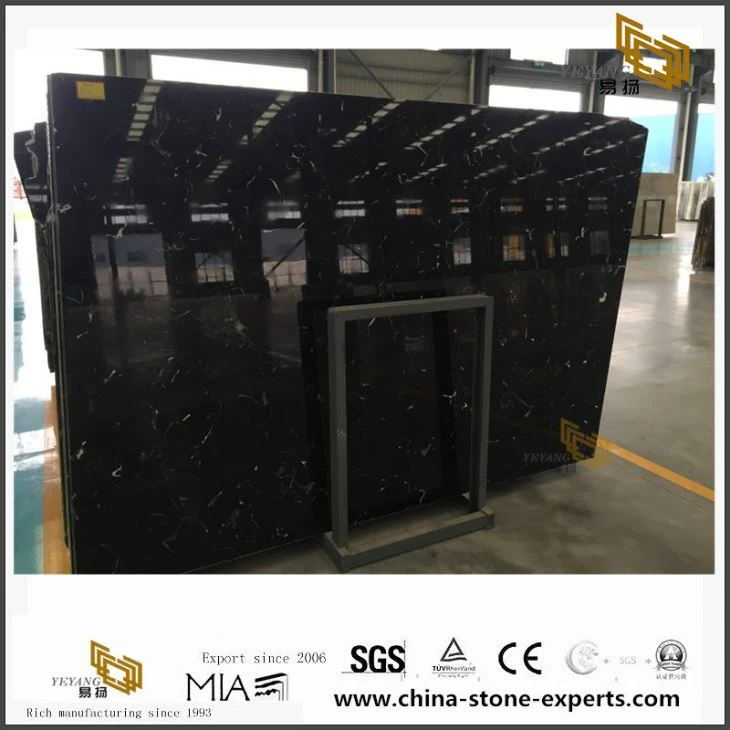 New Black Ice Flower Laminate Stone Slabs Marble Tab Tiles