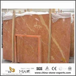 Orange Rojo Alicante Laminate Marble untuk jubin lantai Hotel dari Syarikat batu