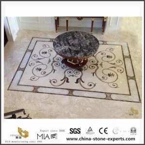Tinggi digilap Waterjet Marble Floor bapa corak jubin untuk lobi