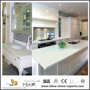 Kounter kuarza Laminate putih tulen bagi dapur dan bilik mandi dengan kos murah
