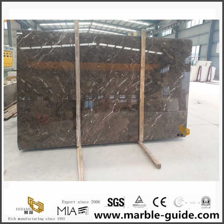 Slabs marmar coklat gelap cina dengan dipotong baru untuk dijual
