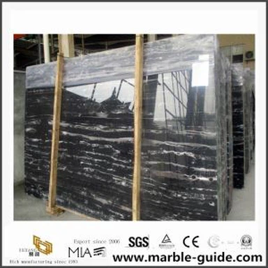 China Murah Black Portoro Marble Slab Untuk Projek Komersial