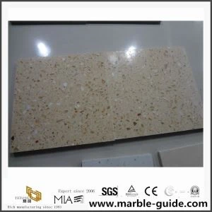 Batu marmar beige kristal buatan untuk projek dinding
