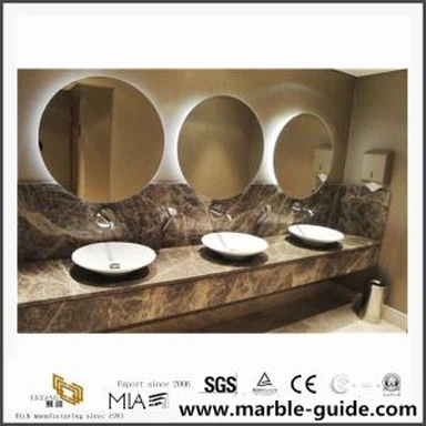Dark Emperador Bathroom Vanity Top Bullnose Edge