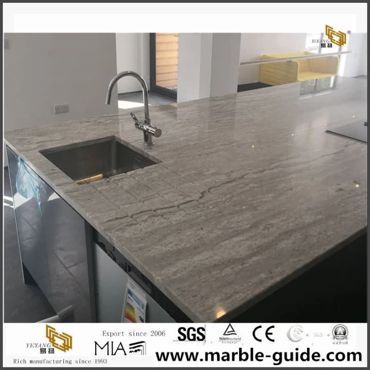 Stylish River White Granite Kitchen Countertop