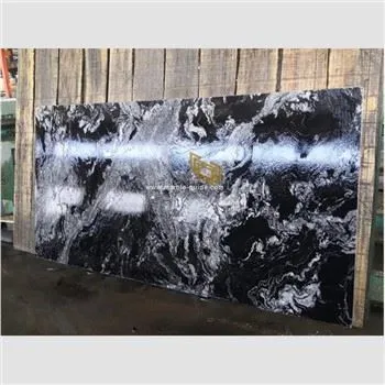 Kulit selesai slab granit kuda hitam untuk meja